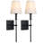 6-Light Modern Fabric Chandelier with 2 Wall Sconces Set for Dining Room-677438547