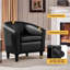 Fauteuil tonneau en similicuir, fauteuil club moderne-371256391