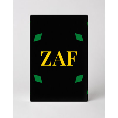 South Africa World Flag Luxury Diamond Monogram — Green Black Yellow — Canvas Wall Art
