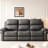 3 Reclining With Breathable Fabric In Gray, Drop Down Table & Wireless Charging Port , Table, Button - Gray