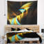Tapisserie fractale à couches 3D jaune et bleu-28502336