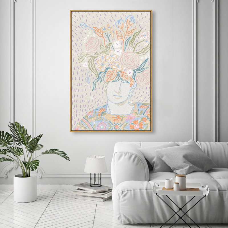 Flourishing Print by Oliver Gal, 16"H x 11"W, Gold Floater Frame