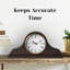 Horloge de table analogique à quartz en bois massif brun foncé