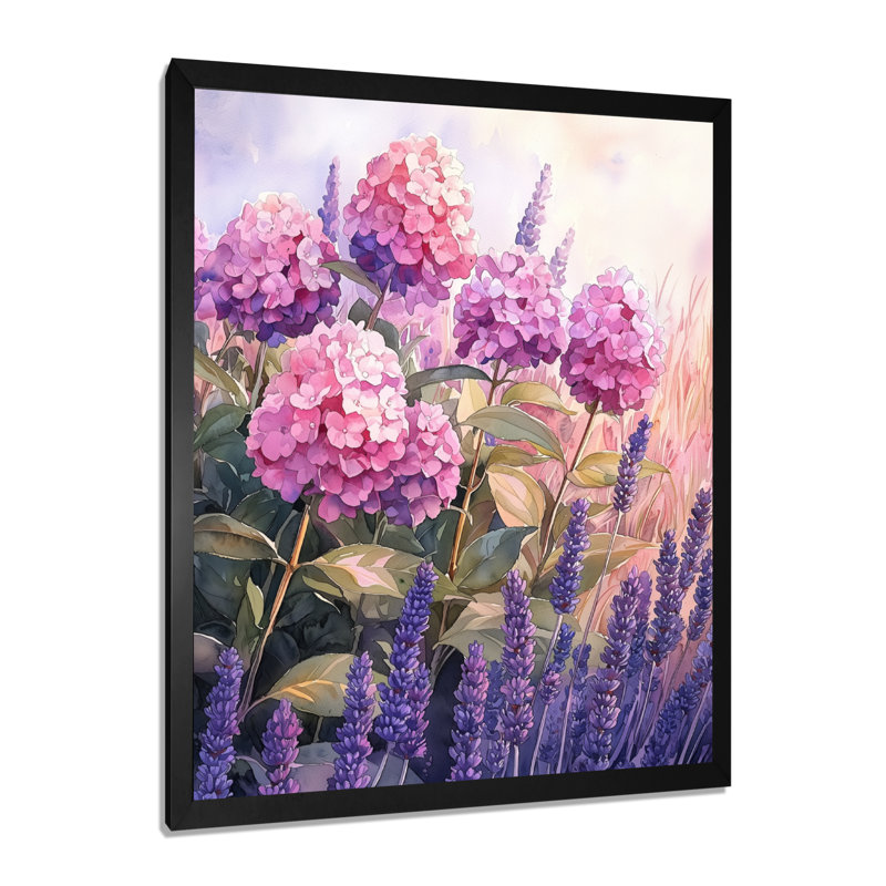 Elyse - impressions sur toile florales, H 20 po x l 12 po, Picture Framed, Noir, noir, noir, noir