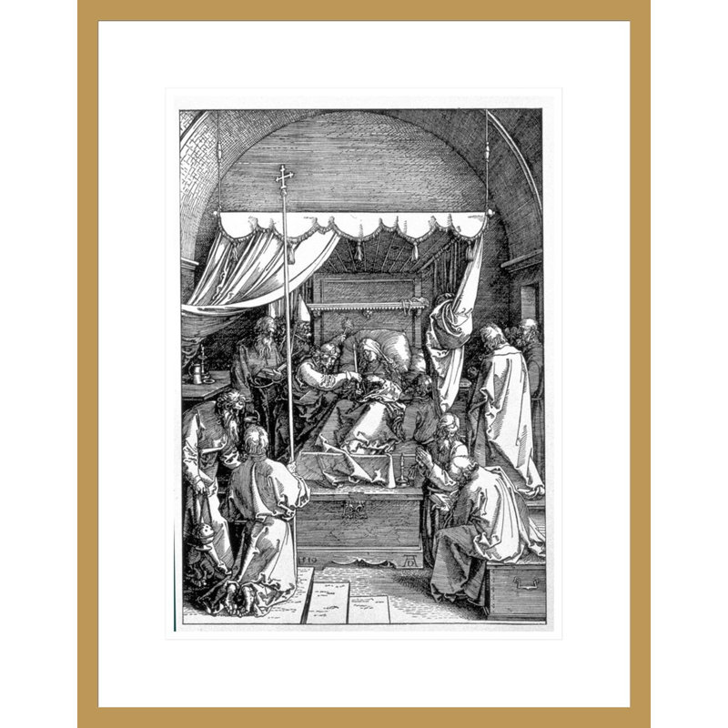 La mort de la Vierge de la série «La vie de la Vierge» par Albrecht Dürer, impression giclée sur cadre