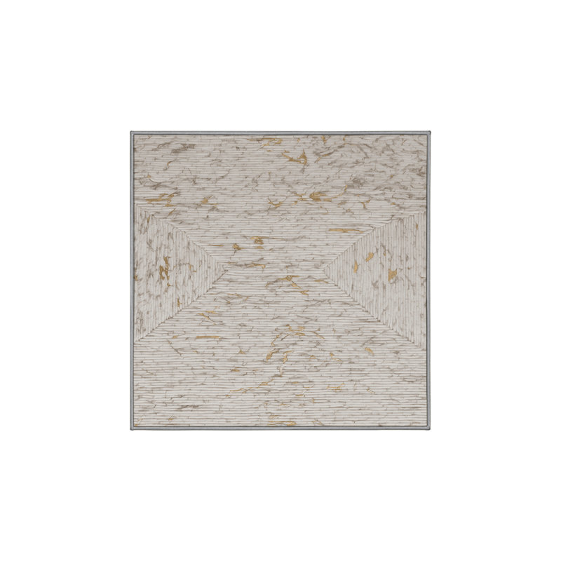 Machine Washable Gray Area Rug, Square 3'