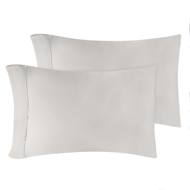 Modal From Beechwood 400 Thread Count Lightweight Cooling Solid Pillowcases, Standard Pillowcase, Gray