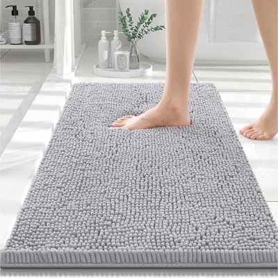 Djenkely Chenille Non-Slip Bath Rug