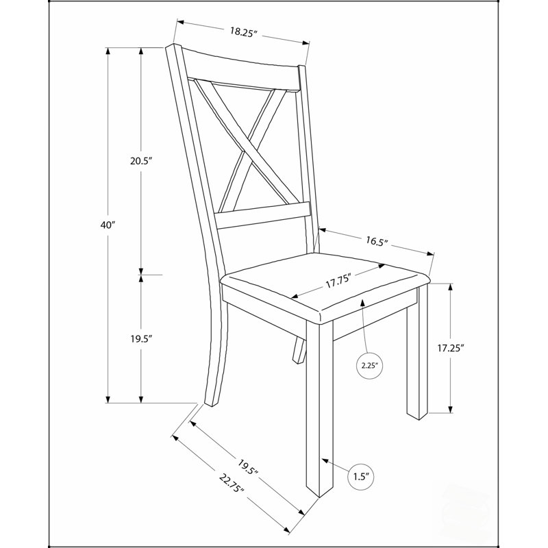 Ensemble de chaises de salle à manger rembourrées transitionnelles avec structure en bois de noyer pour le confort de la cuisine et de la salle à manger