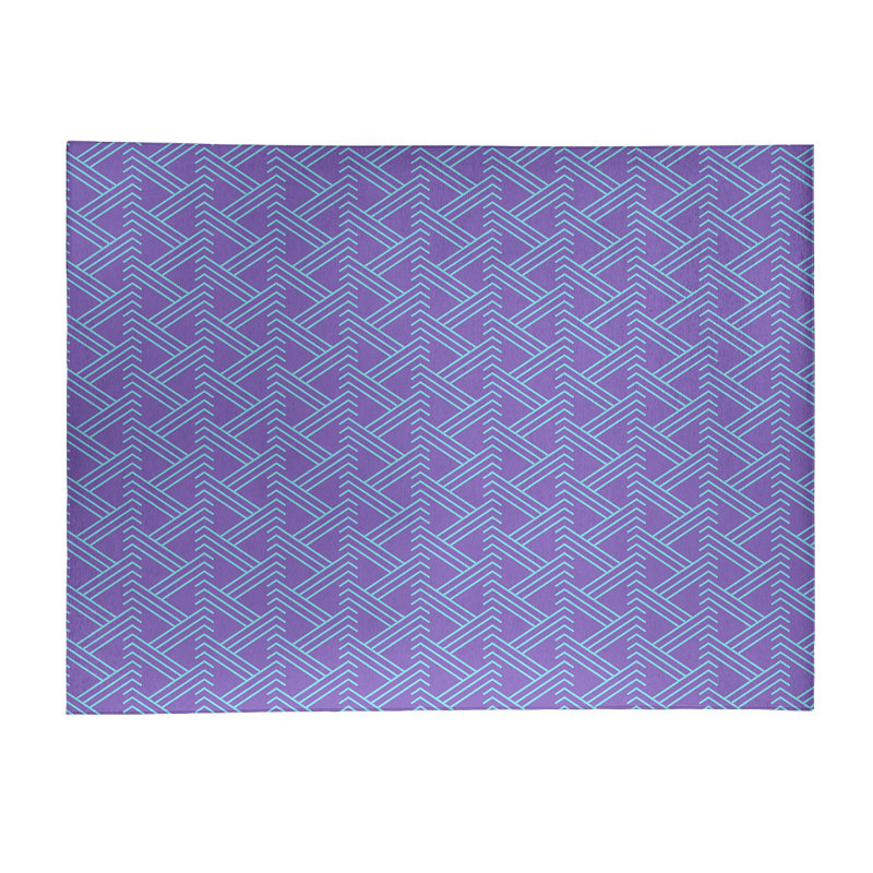 Tapis bleu ciel/mauve zig zag, Rectangle 4 pi x 6 pi