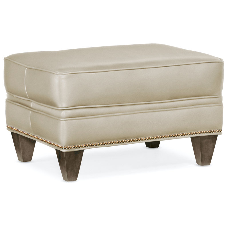 Reddish Ottoman, French Natural, Cobblestone, Aline Light Gray Stonewash Genuine Leather