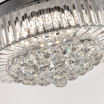 Presnell Dimmable Crystal Ceiling Fan with LED Lights and Remote Control