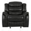 Fauteuil inclinable de conception classique, revêtement en polyuréthane à baies noires, fauteuil inclinable spacieux et confortable pour une détente élégante