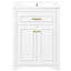 Meuble-lavabo 24 po avec lavabo intégré, blanc, 2 portes, 1 tiroir basculant, design contemporain, rangement spacieux, quincaillerie, installation rapide pour salle de bain au look moderne, compartiments, panneaux, assemblage-133043700
