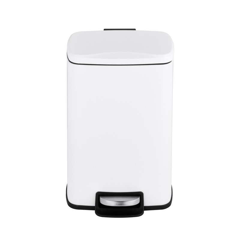 Poubelle à pédale en acier 1,3 gallon, Blanc