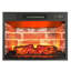 Abiud 44" Electric Fireplace w/ Mantel, Dancing Flame Effect & Stacked Stone Surround，white&brown-2075585637