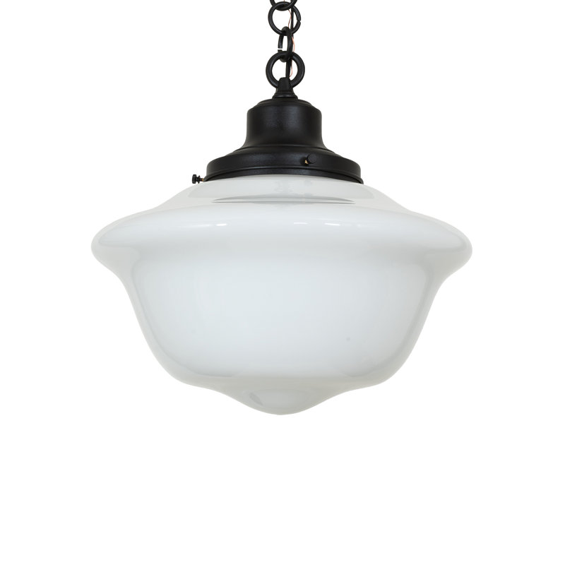 16" Wide Revival Schoolhouse W/Traditional Globe Pendant