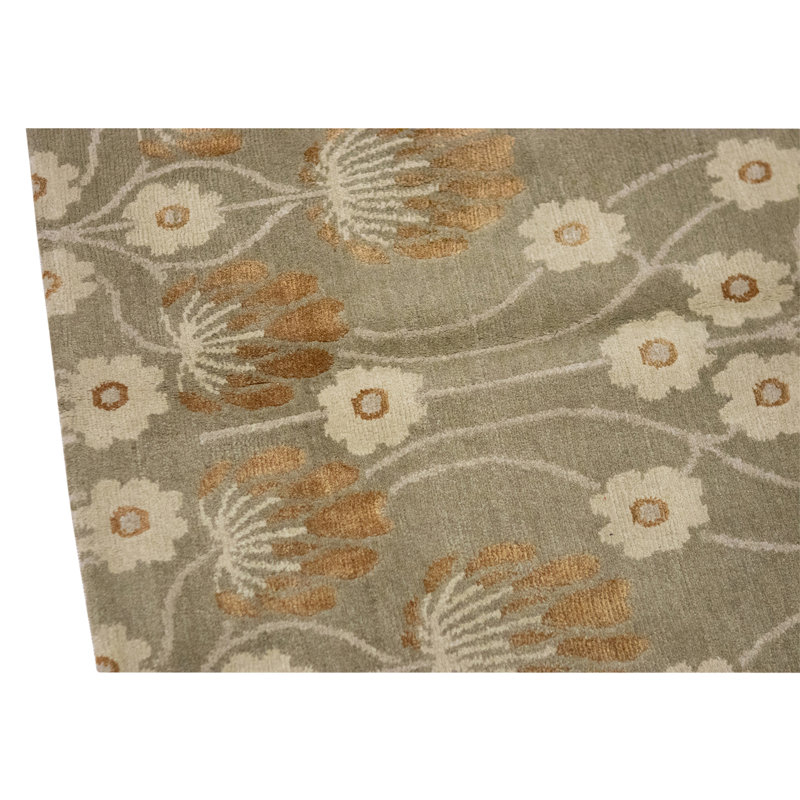 Handmade Silk and Wool Area Rug