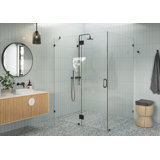 Halo 60 in. x 44 in. x 78 in. 90-degree Fully Frameless Glass Hinged Shower Enclosure