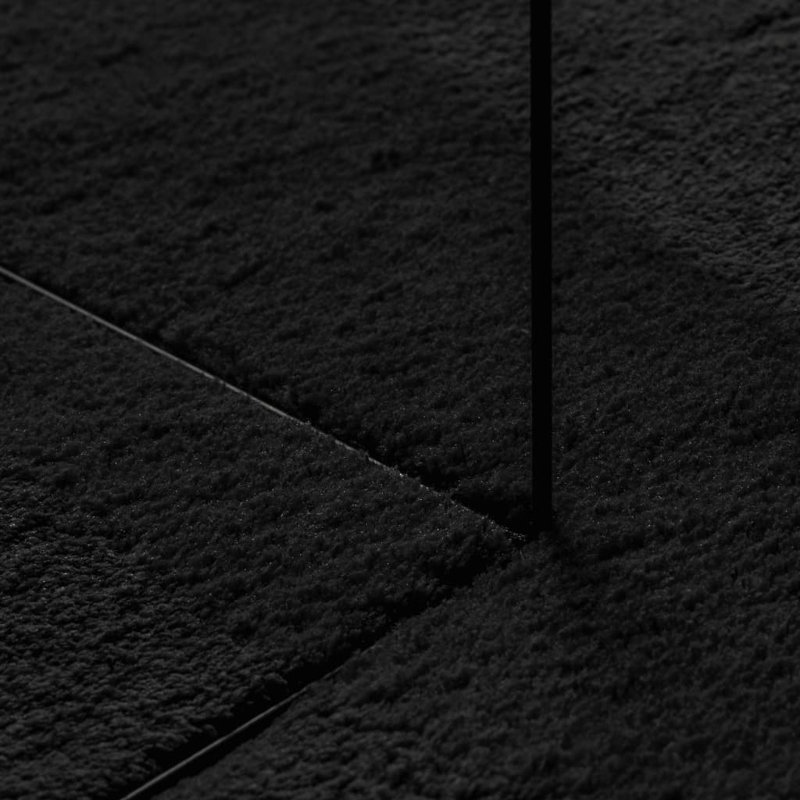 Rug "HUARTE" Short Pile Soft and Washable Black, Square 120cm