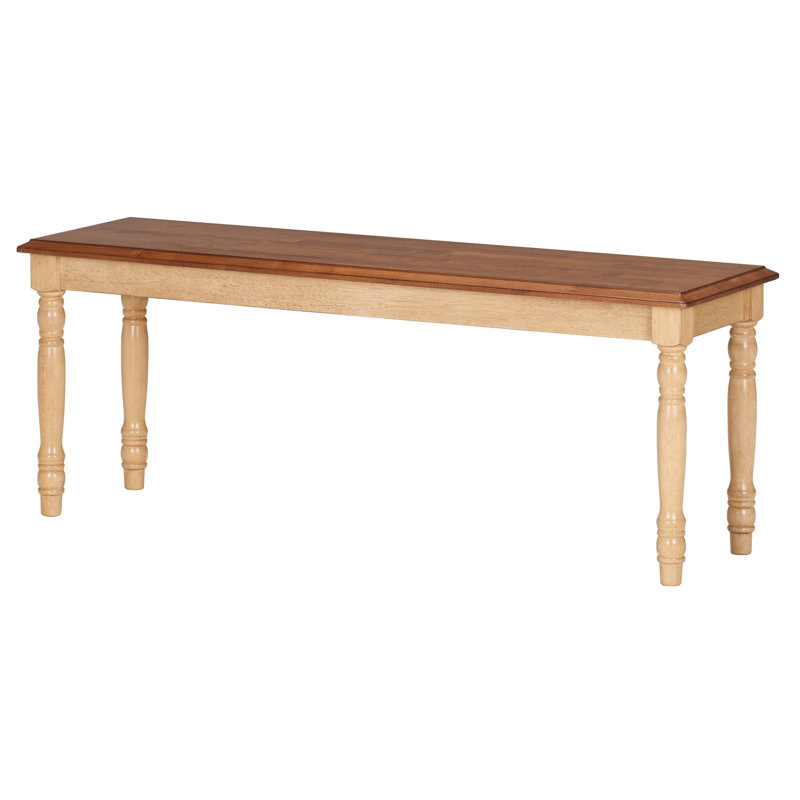 Courtdale Solid Wood Bench, Almond/Wheat, 18" H x 48" W x 14" D