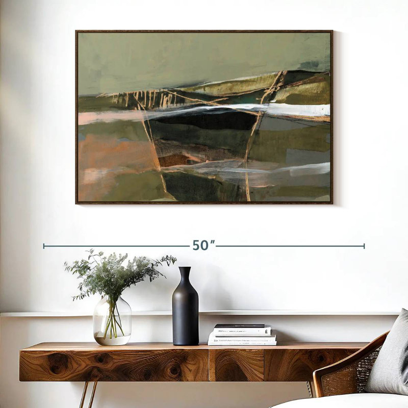 Horizon réfracté I, Cadre flottant en noyer, 40 po x 27 po