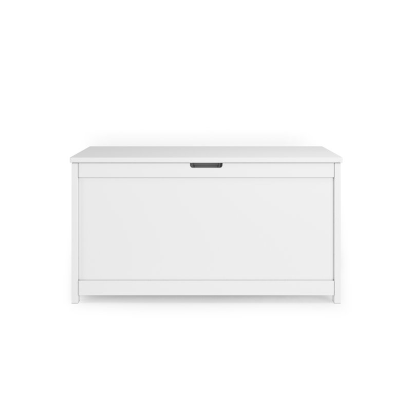 Matte White 33" Wooden Kids Toy Storage Chest