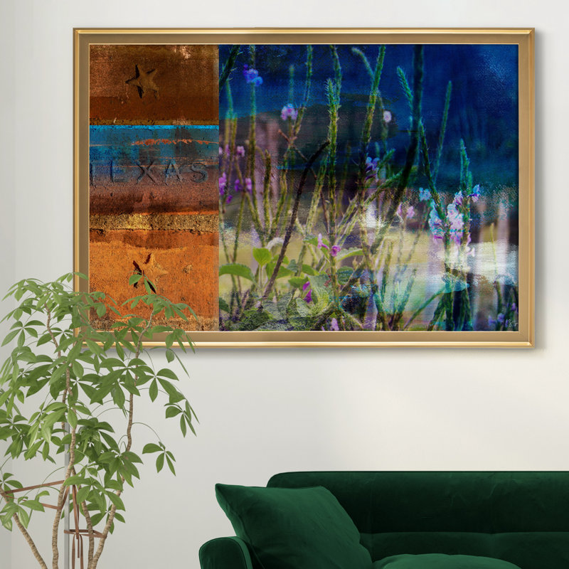 Texas Wildflowers - reproduction de cadre photo, H 30,5 po x l 42,5 po x P 1,5 po, Doré