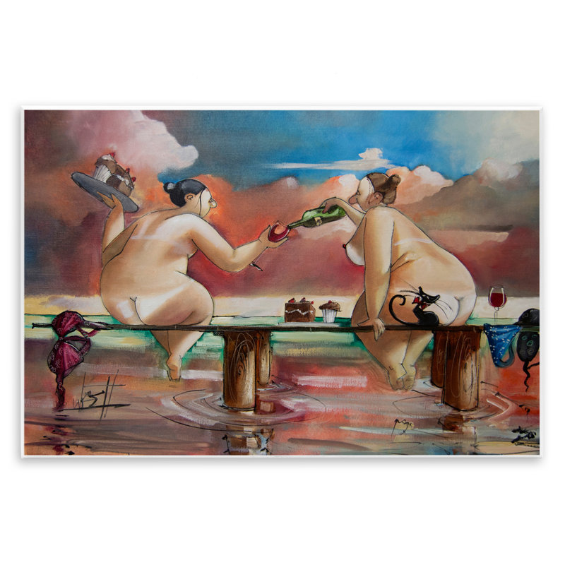 Plaque murale «Wine & Cake On The Jetty», design par Ronald West, H 10 po x l 15 po