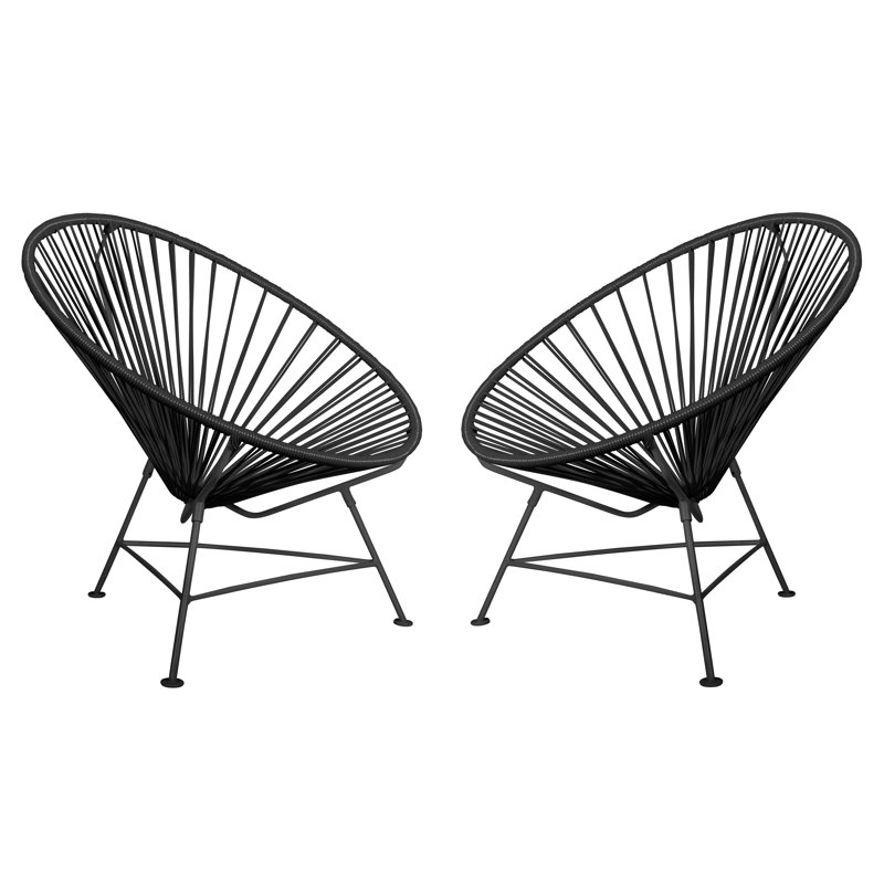 Innit Indoor/Outdoor Handmade Lounge Chairs, Black