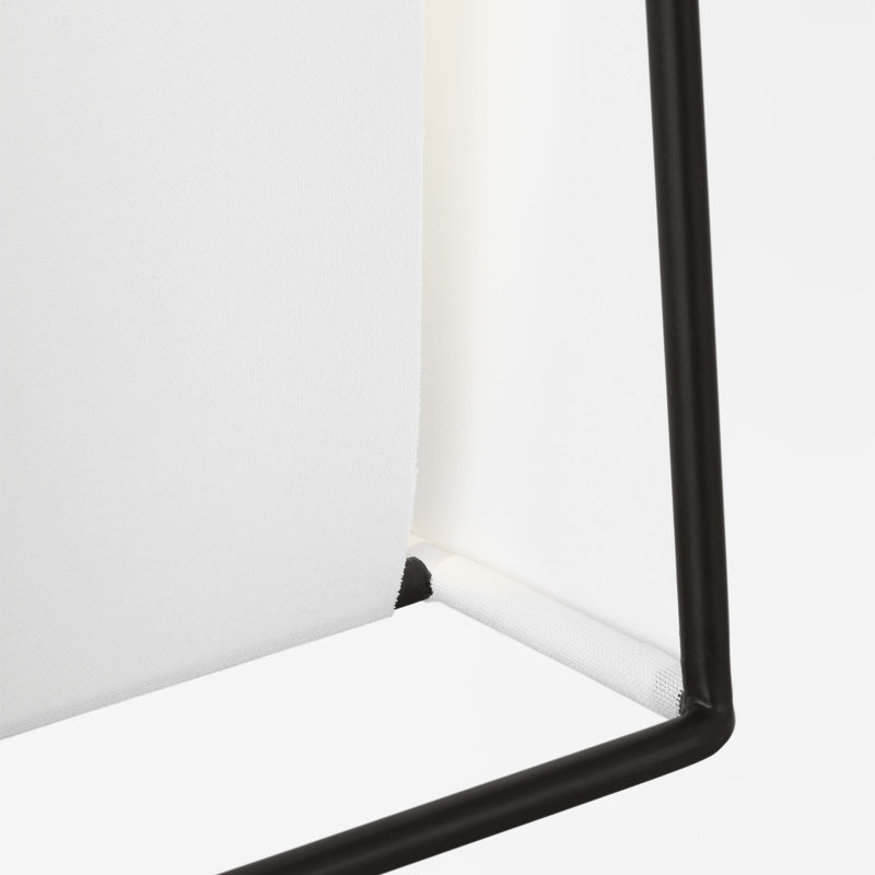 Kelly Wearstler Velero 1 Light Dining Room Pendant With White Silkscreen Tempered Shade, Aged Iron