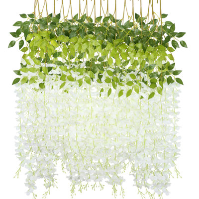 6 Pack Wisteria Hanging Flowers Bulk Artificial Wisteria Vine Ratta Hanging Garland Silk Flowers String Party Wedding Home Decor