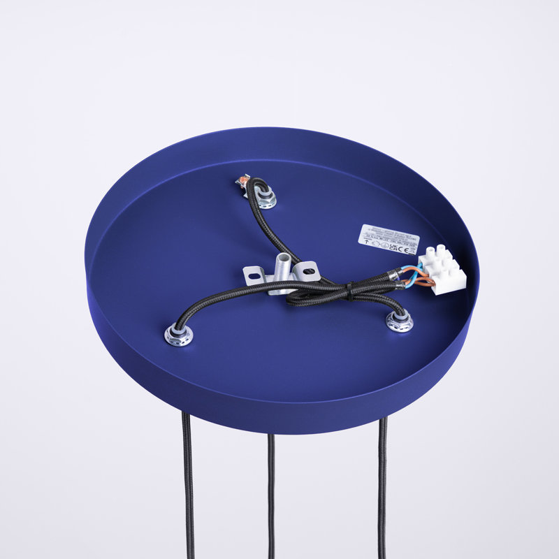 Bernis 3 - Light Brushed Nickel Pendant, Blue