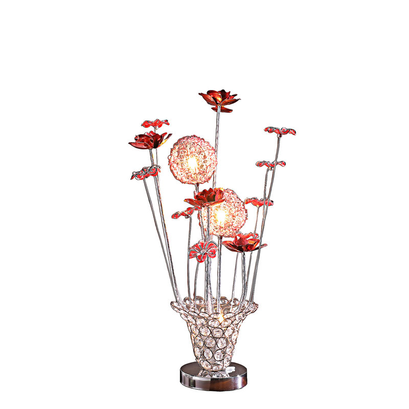 Lampe de table en forme de fleur en aluminium
