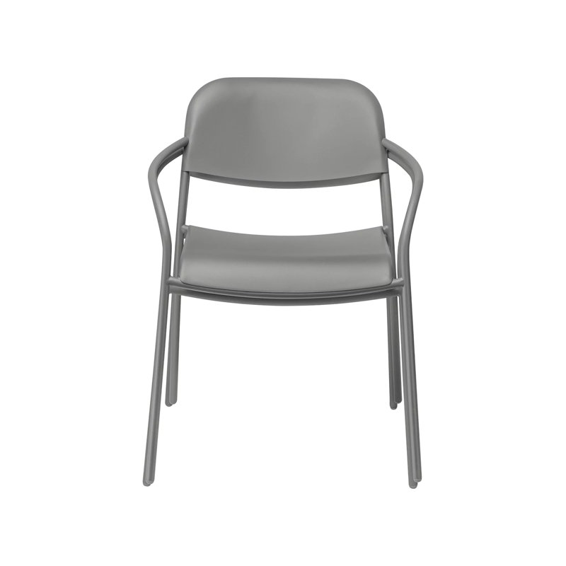 YUA Stacking Patio Dining Armchair, Granite Gray