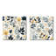Monochromes botaniques V - ensemble de 2 collages floraux et botaniques carrés-101859359-101859364