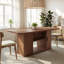 Table de salle à manger SUNCOZE 70 po pour 4 à 6 personnes, table de salle à manger extensible avec tablettes de rangement, plateau épais de 1,38 po, finition en bois naturel résistante aux égratignures, multi-usage pour le bureau de la cuisine de l-399593350