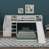 Thrilling Twin Over Twin Bunk Bed Equipped With A Fun Slide