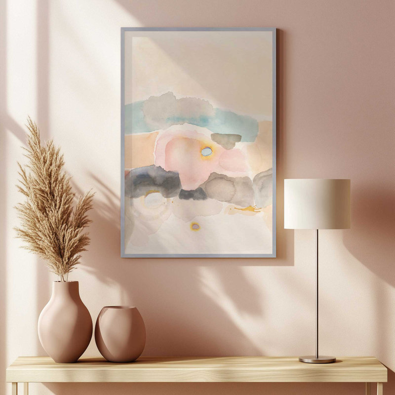 «Pastel Watercolor Dreams I Print», Cadre de coin ouvert en zinc patiné, H 15,25 po x l 12,25 po