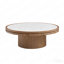Table basse 35,43 po - Plateau en pierre frittée, piédestal robuste en bois aggloméré - Moderne-129581403