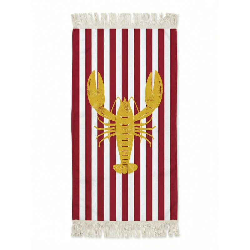 Blue Lobster Point Turkish Cotton Towel, Yellow