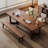 Nut-brown Rectangular Solid Wood desk-108347282