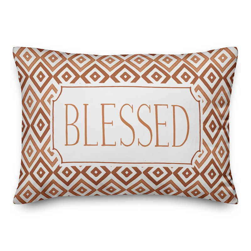Geometric Outdoor Reversible Throw Pillow, Orange