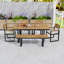 Ensemble repas 6 pièces avec table en bois d'acacia, banc et chaises rembourrées pour la cour-1401039735