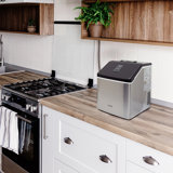 Newair 40 lbs Countertop Clear Ice Maker in Stainless Steel, FrozenFall™ Technology for Clear Ice, Insulated for Longer-Lasting Ice