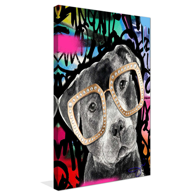 " Pitbull (Vertical) " by By Jodi, Wrapped Canvas, 40" H x 24" W x 1.5" D