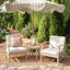 Ensemble de conversation d'extérieur en bois d'acacia 3 pièces avec design à lattes et coussins Gustau-126534830-126534831
