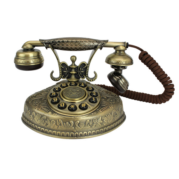 Telephone Nautical Brass Golden Vintage engraved Rotary tabletop