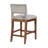 Upholstered Top Bar Stools With Studs And Wooden Legs (1 PC Only)