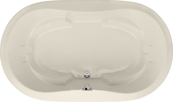 Savannah 66'' L Soaking Bathtub, Biscuit, Satin Brass